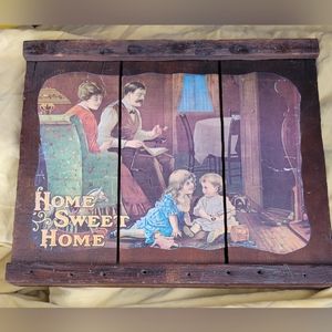 Antique Barnwood Advertisement Sign Home Sweet Home Americana Olde Time Vintage